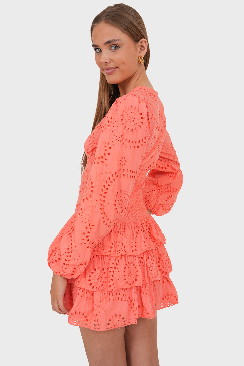 Lacey - Dress corail