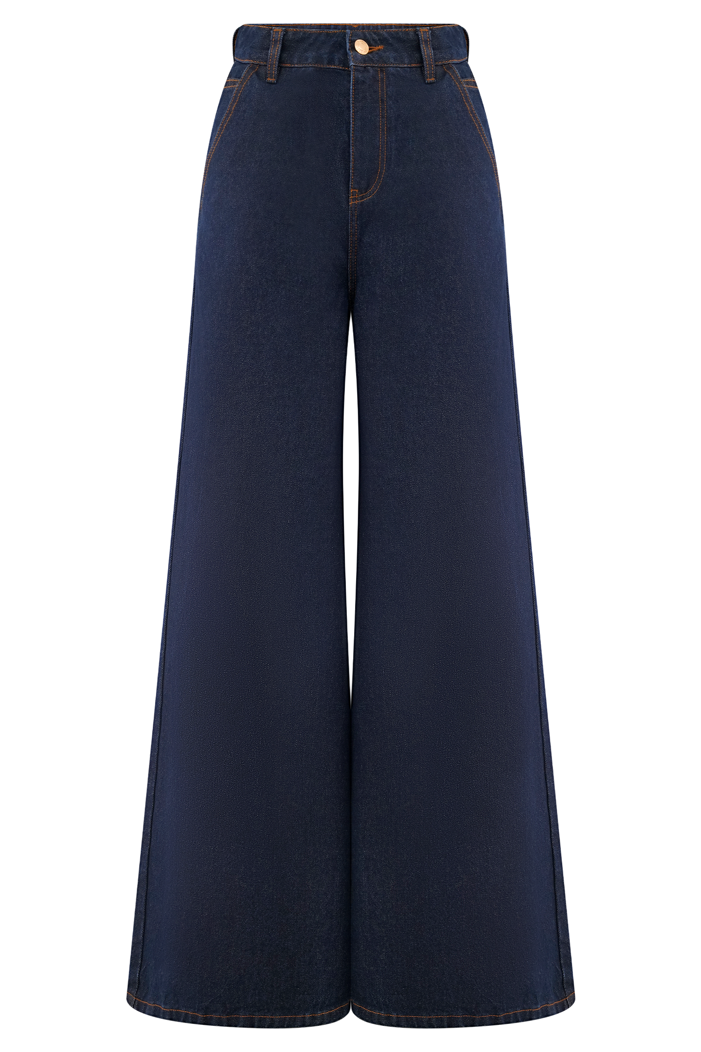 Jen Wide Leg Flare Denim Jeans - Indigo Blue